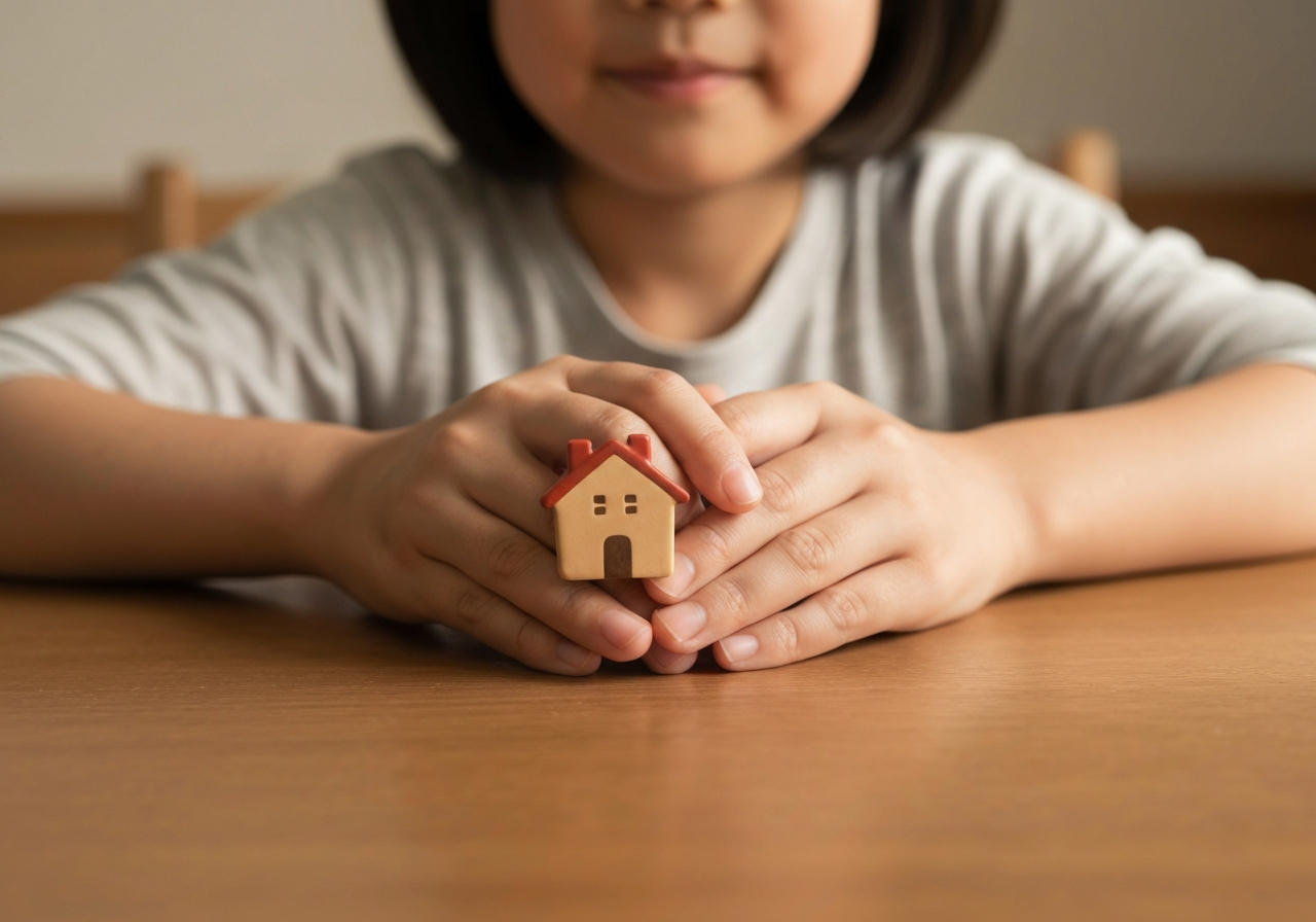 子どもの手を優しく包み込む親の手。子どもの財産と権利を守る特別代理人制度の役割を象徴する写真です。