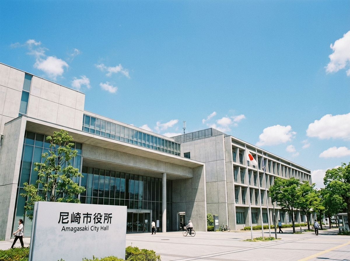 尼崎市役所の外観。相続手続きに必要な戸籍謄本などを取得できる場所のイメージ。